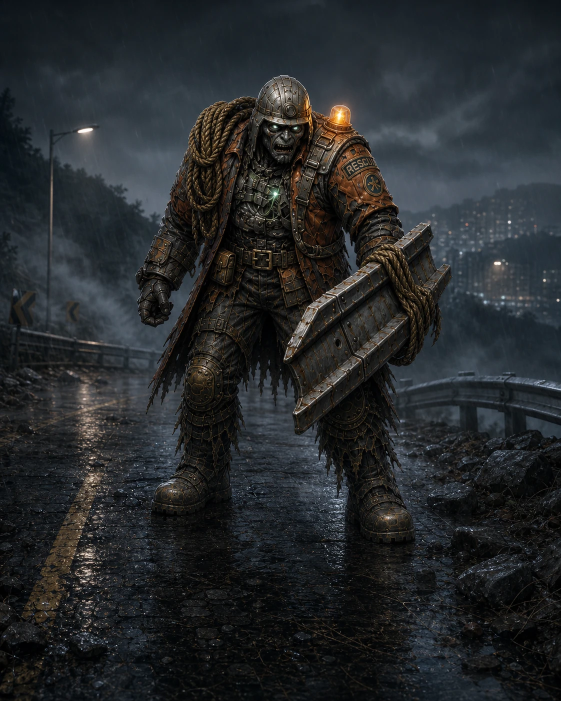 FOG WARDEN — Stage 01 boss portrait